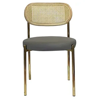 Стул Модерн Золото, Натуральный ротанг + База серый (ЭКО-КОЖА) - изображение 2