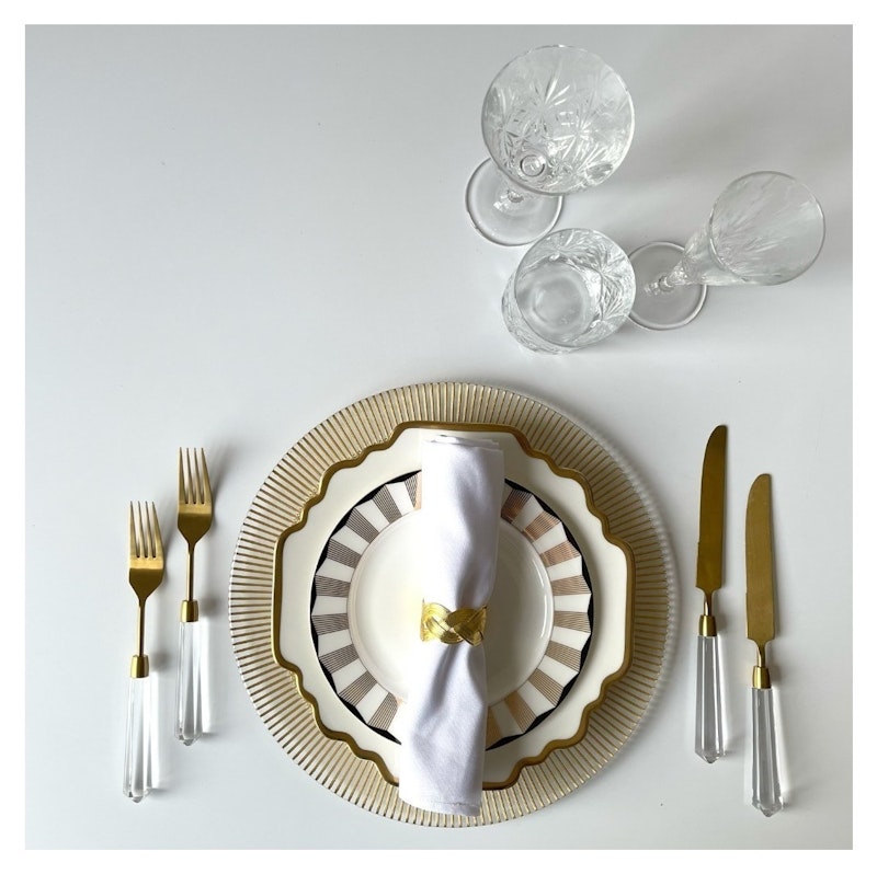 Кольцо для салфетки Косичка Золото