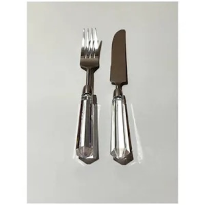 Столовые приборы Призм прозрачно-серебряные, сет 4 предмета - изображение 2