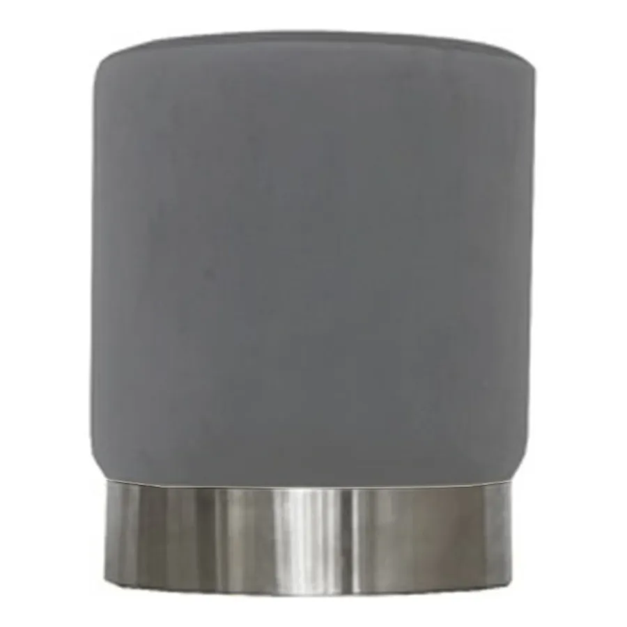 Пуф Цилиндр Серебряный обод, велюр (базовый) - Фото миниатюра 1
