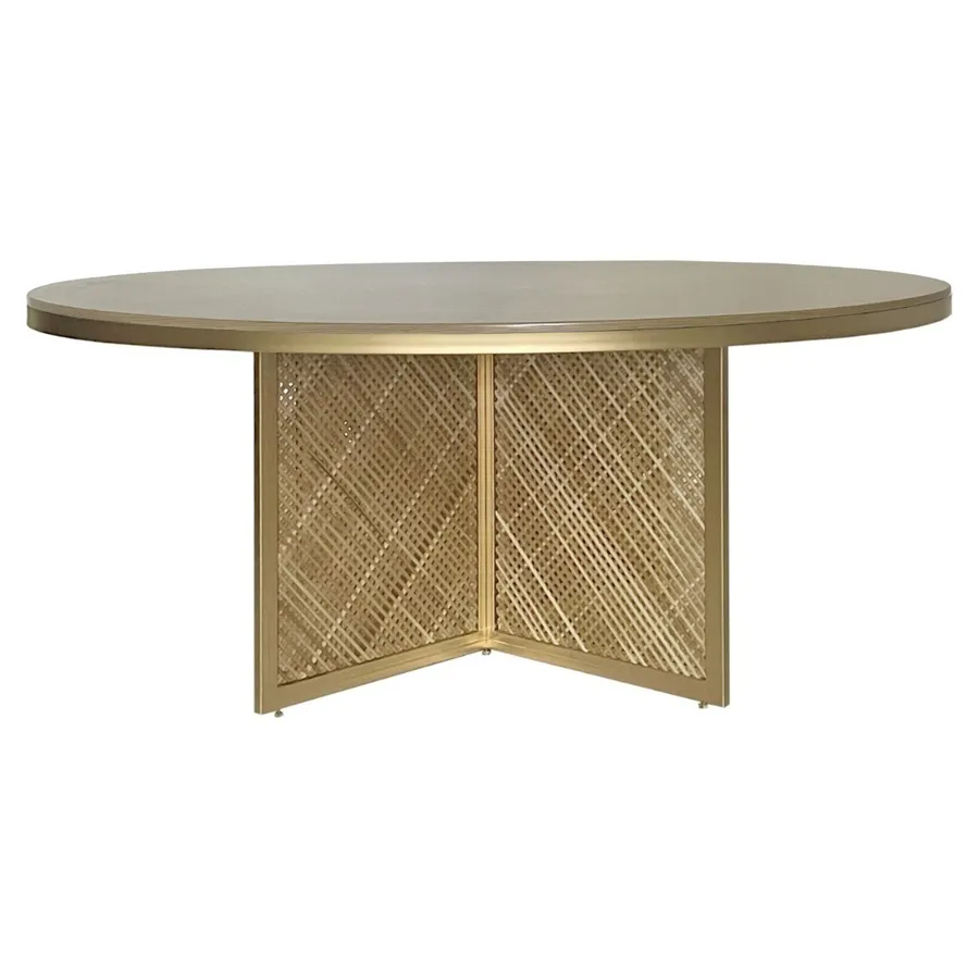 Стол Корнерс Конфесса, золотой, столешница нат. дерево - Фото миниатюра 2