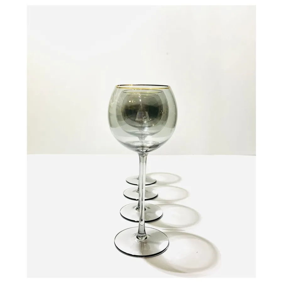 Бокал Сирен Л дымчатый с золотой каймой - Фото миниатюра 4