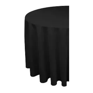 Скатерть, полиэстер, круглая, черная - Фото 2