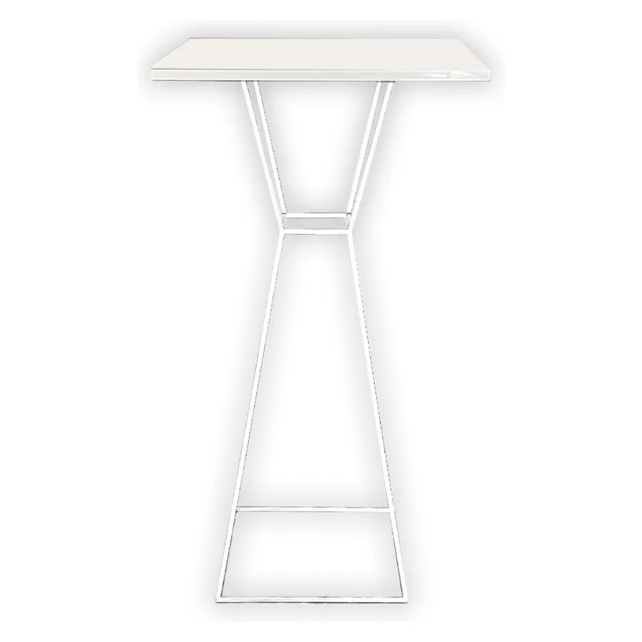 Коктейльный столик Песочные Часы Белый с квадратной столешницей - Фото миниатюра 1