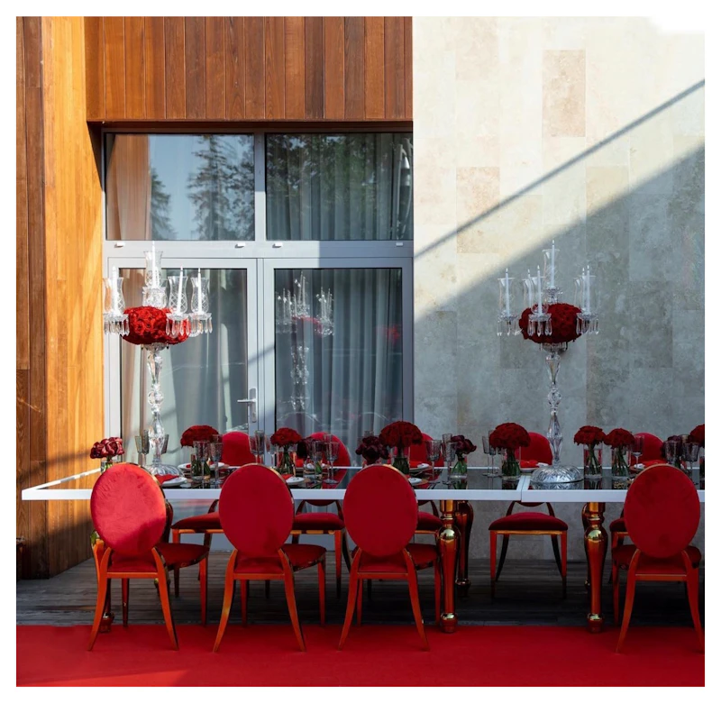 Стул Вашингтон Золото, велюр малиново-красный