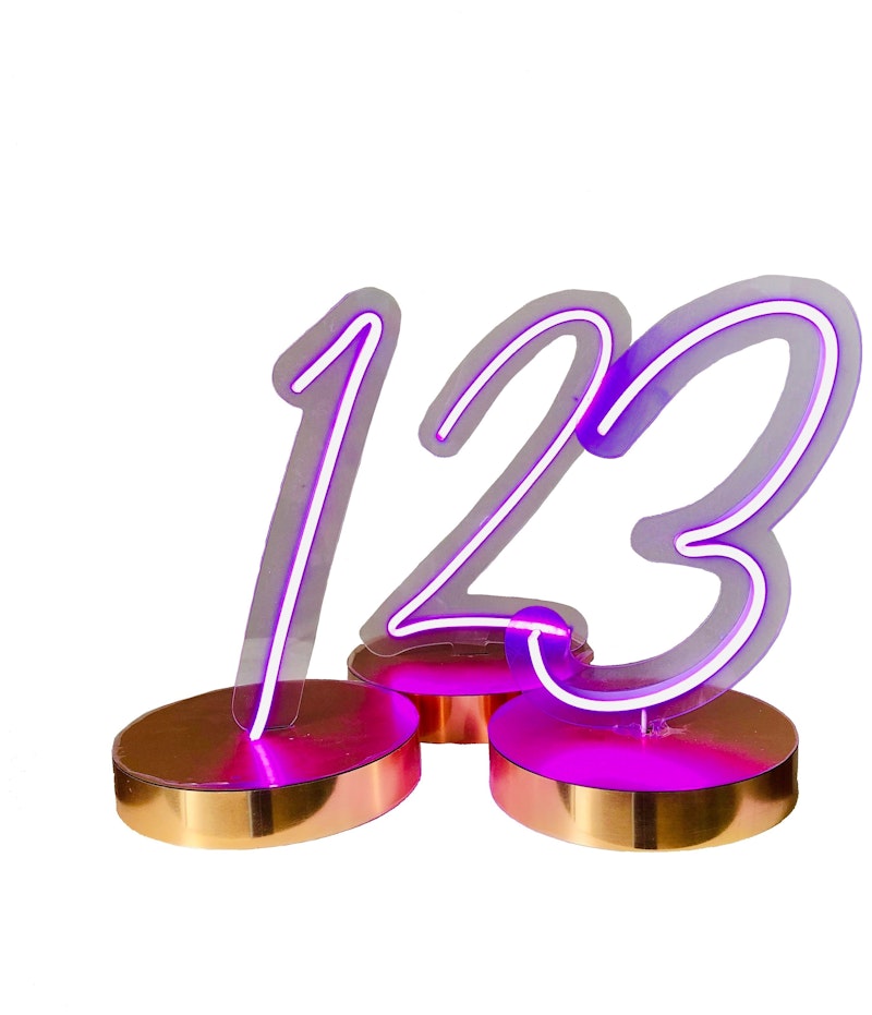 Неоновые номерки для стола Меркурий