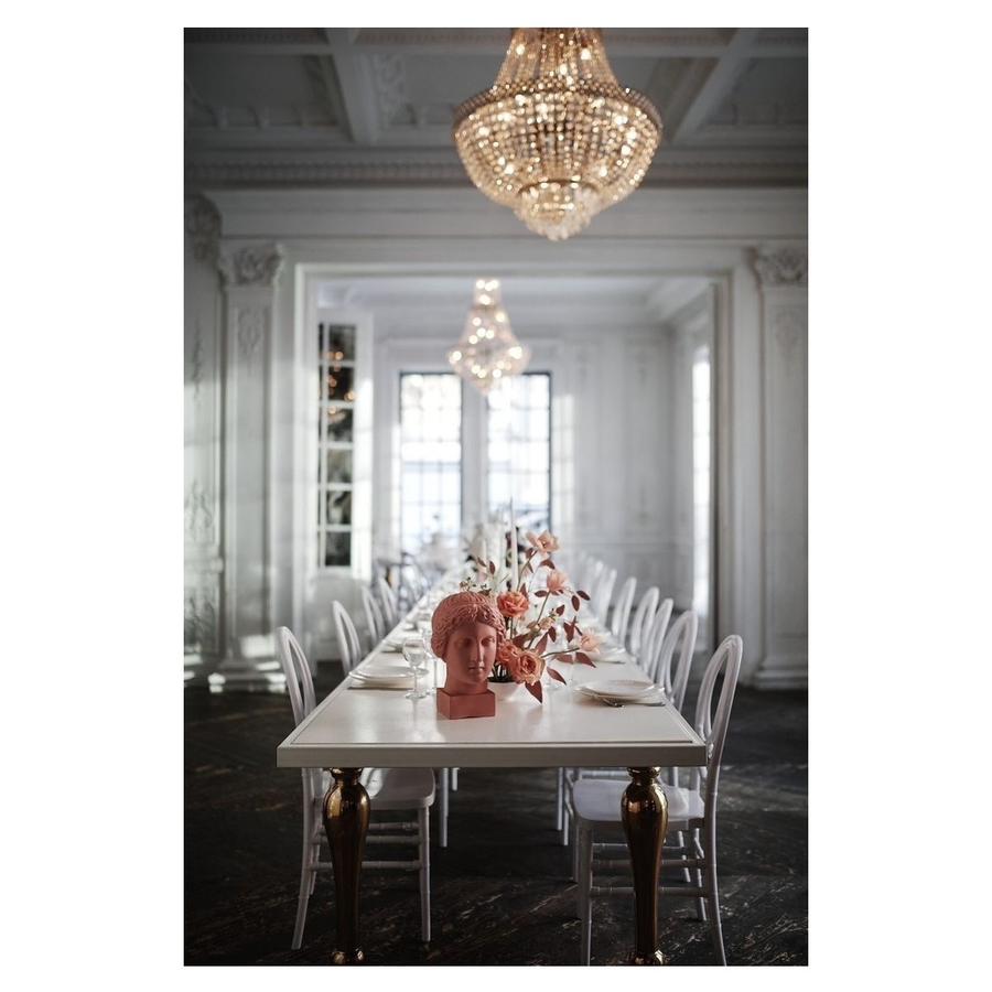 Стол 300см Ацтек Золото, белый - Фото миниатюра 2