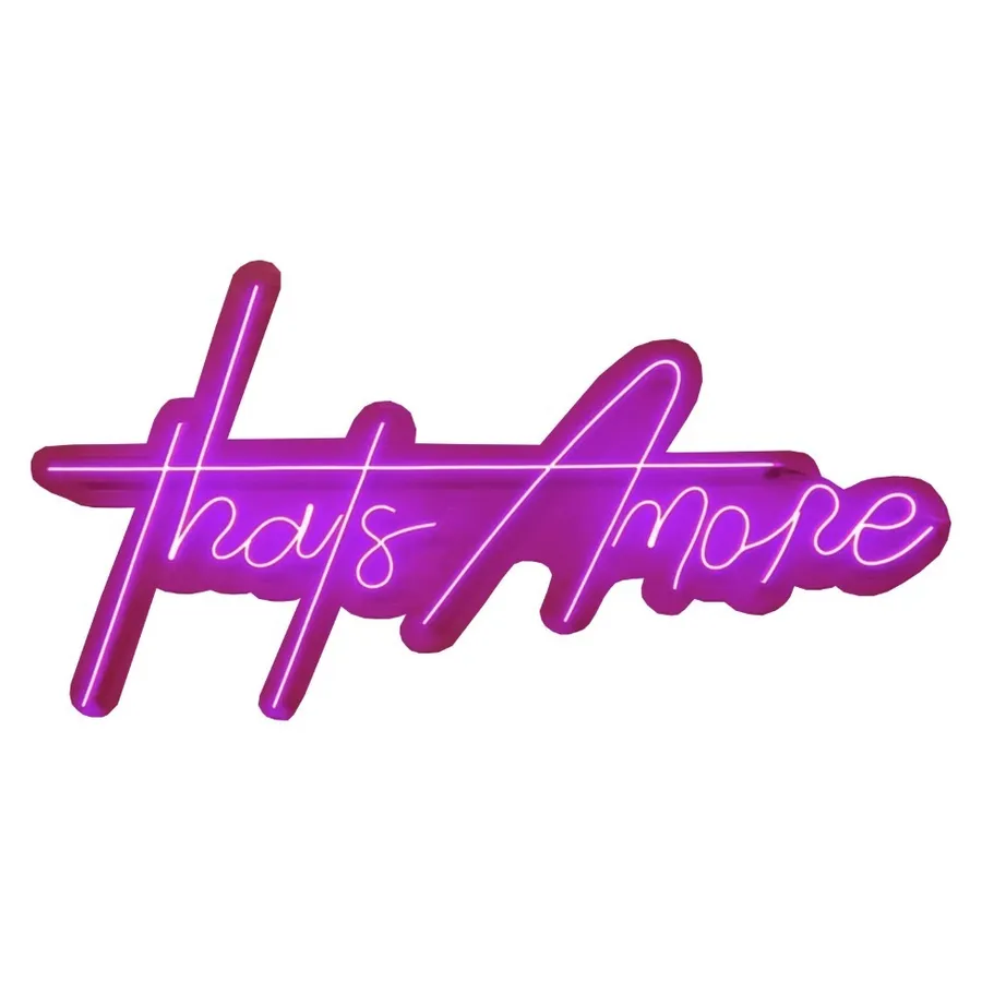 Неоновая надпись "Затс Амор", розовая - Фото миниатюра 1