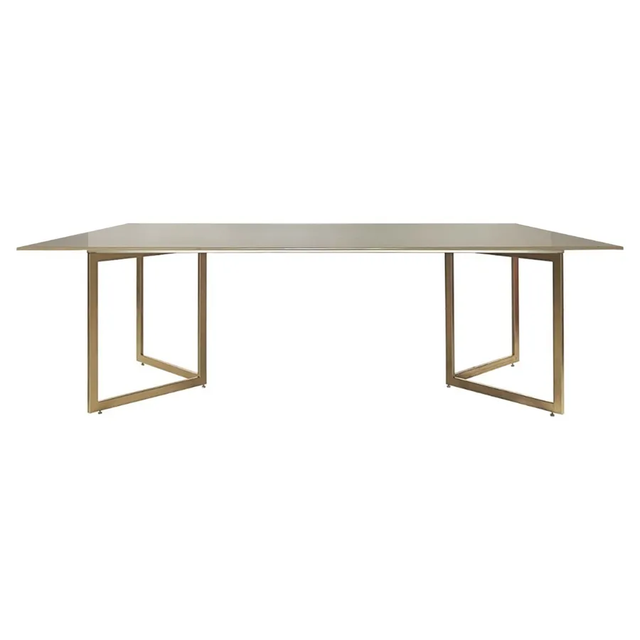 Стол Корнерс прямоугольный, нат. дерево + золото - Фото миниатюра 2