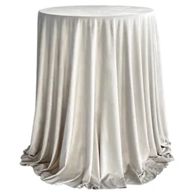 Комплект Стол коктейльный Тавола+ скатерть велюр молочная