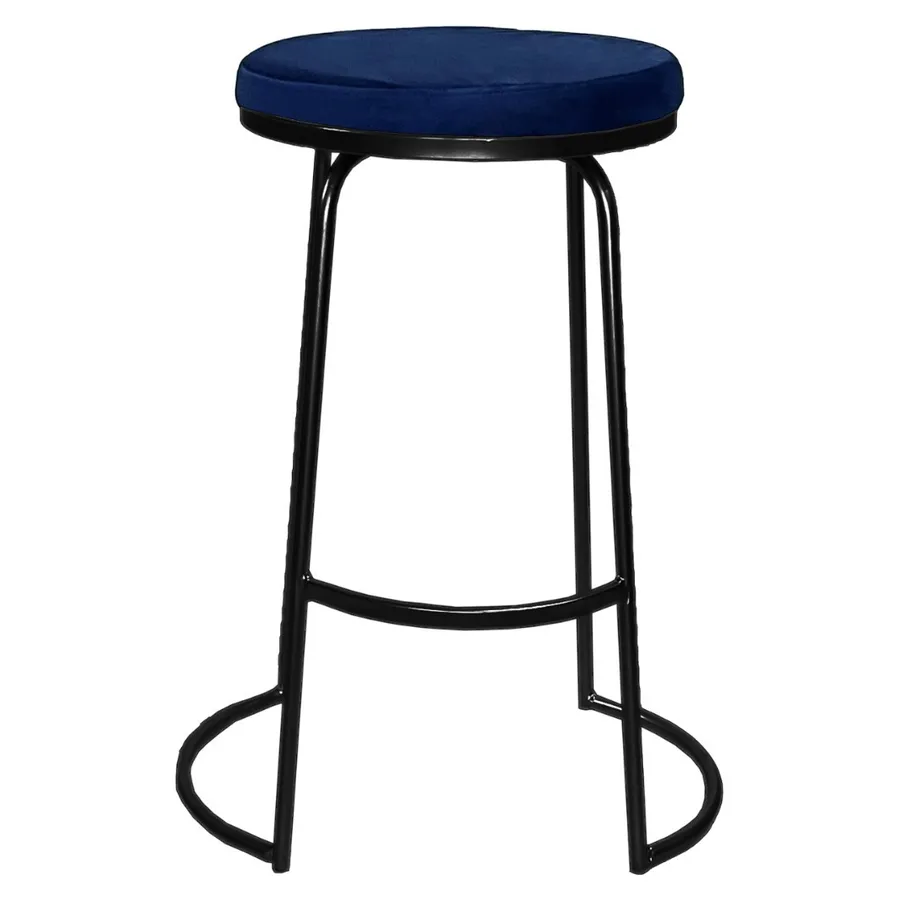 Стул барный Модерн Сэддл Глубокий синий (любой оттенок каркаса) - Фото миниатюра 3