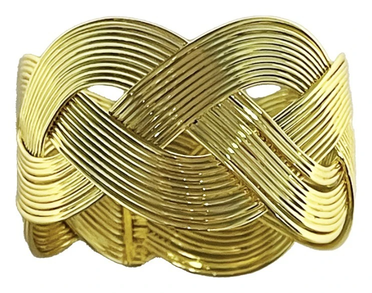 Кольцо для салфетки Косичка Золото
