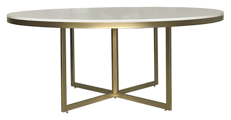 Стол Корнерс круглый, белый + золото