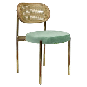 Стул Модерн Золото, Натуральный ротанг + Мятный