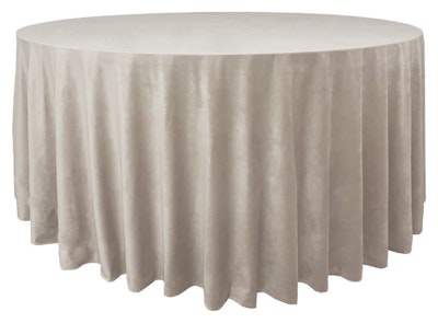 Скатерть велюр, круглая, кремовый бисквит ХЛ