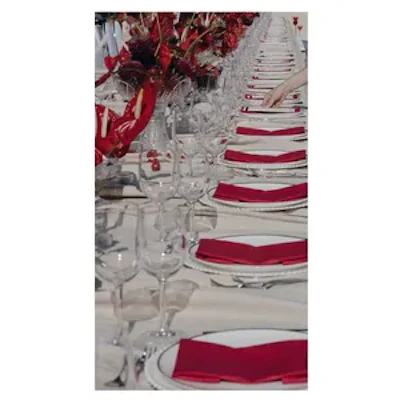 Салфетка из смесового льна, Плюмерия красный турмалин - изображение 6