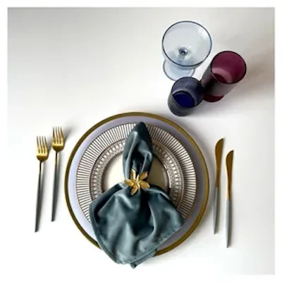 Салфетка велюр, серо-голубая - изображение 3