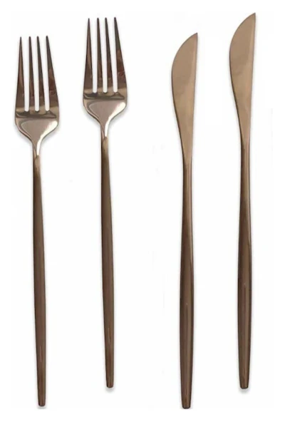 Столовые приборы Гоа, медные, сет 4 предмета