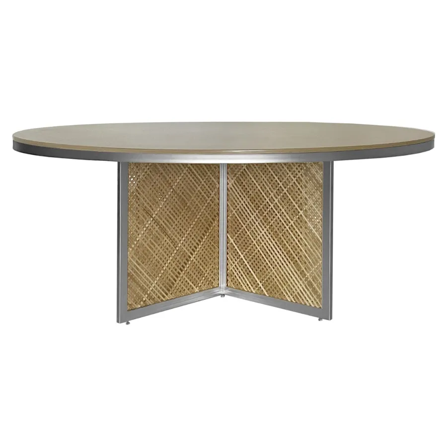 Стол Корнерс Конфесса, круглый нат.дерево + перекрас металло-каркаса - Фото миниатюра 2