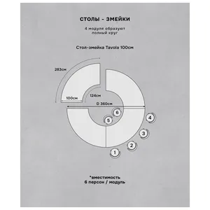 Стол Тавола, змейка шириной 100 см, 1 модуль - изображение 6