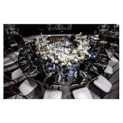 Стол-змейка-90, золотой, столешница темное зеркало, 1 модуль - изображение 5