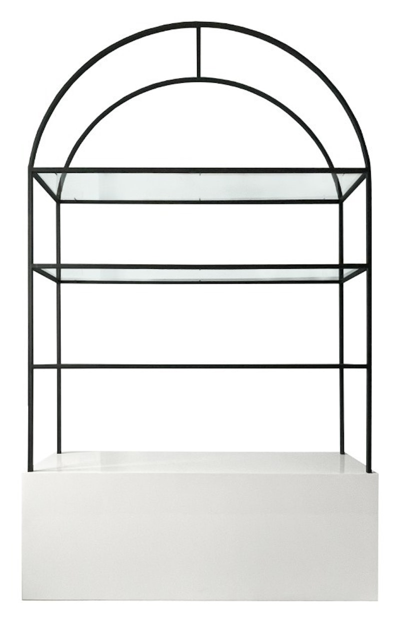 Стеллаж Арчи Черный + Белая тумба