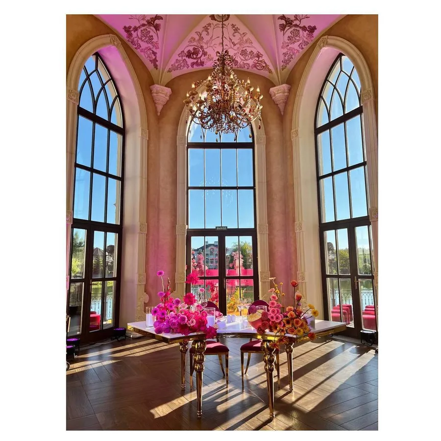 Стол-змейка-80, золотой, столешница белый МДФ, 1 модуль - Фото миниатюра 5