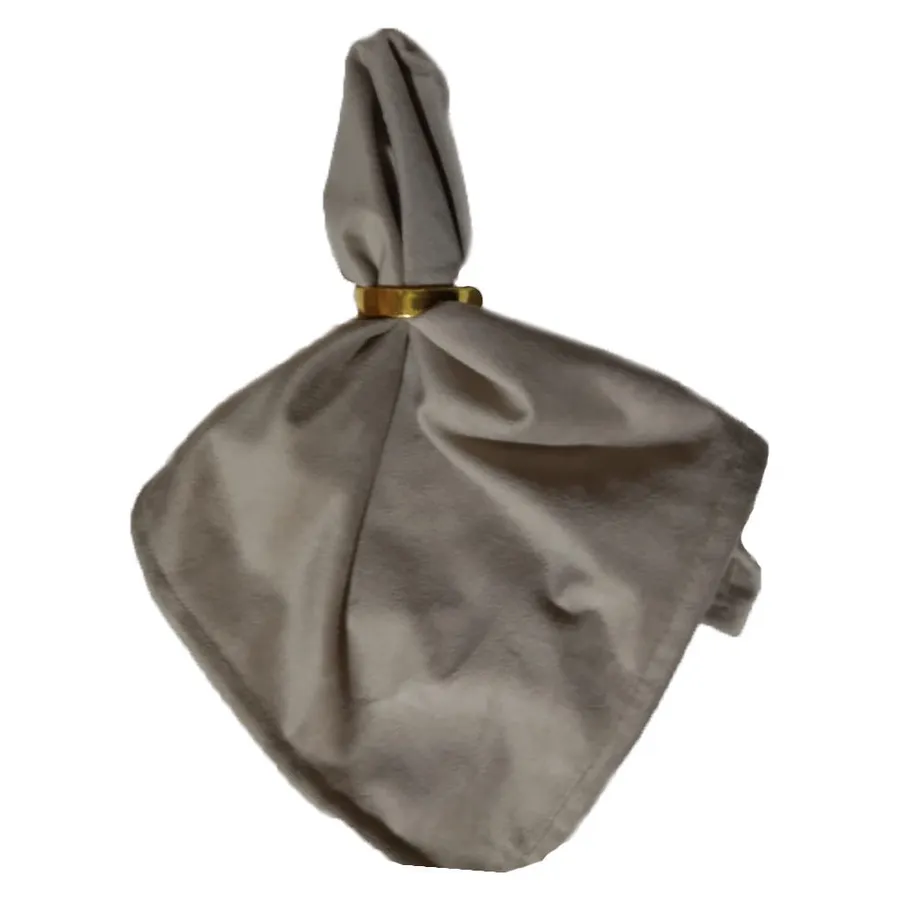 Салфетка велюр, серо-бежевая - Фото миниатюра 2