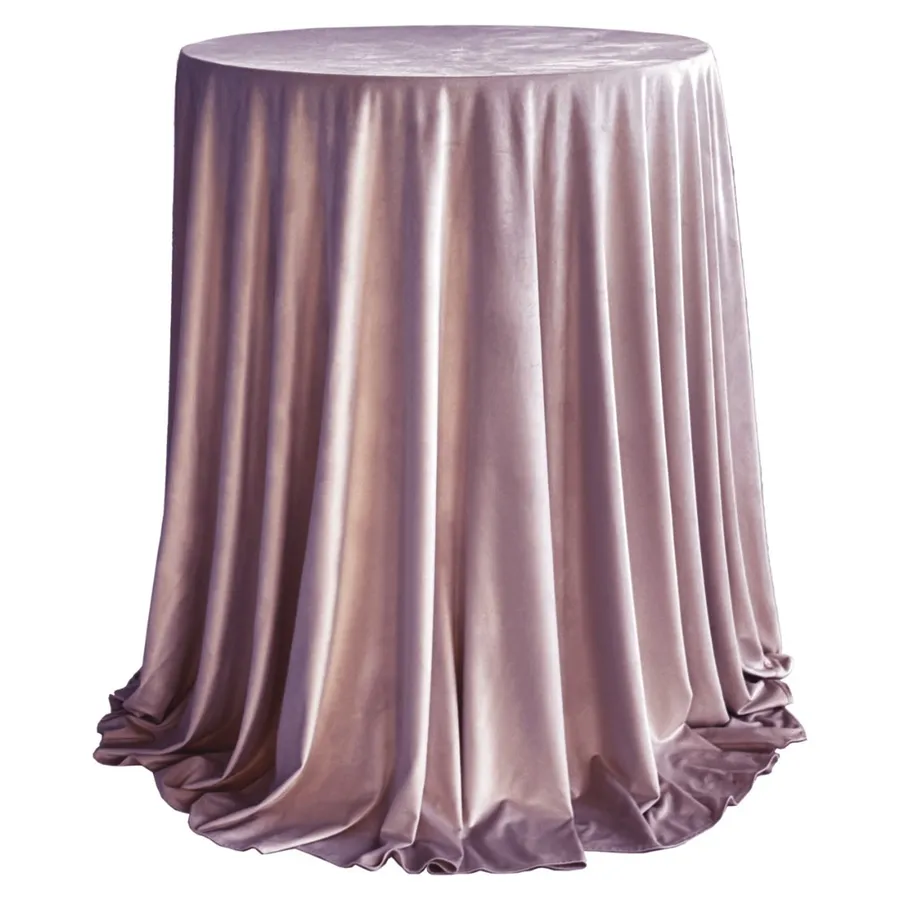 Комплект Стол коктейльный Тавола+ скатерть велюр пыльно-розовая - Фото миниатюра 1