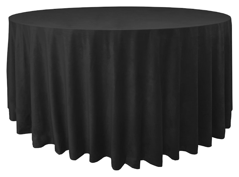 Скатерть велюр, круглая, черная