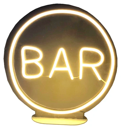 Неоновая надпись на подставке "Бар"