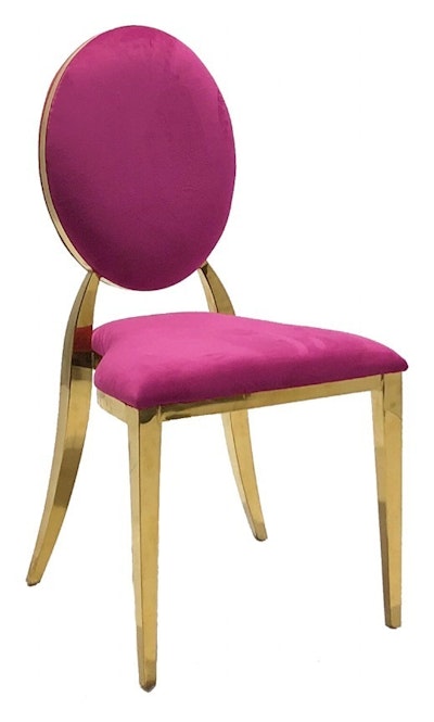 Стул Вашингтон Золото, велюр фуксия