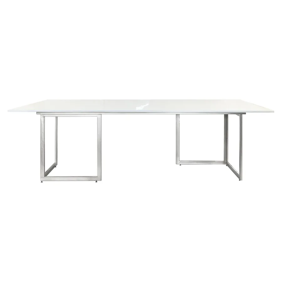 Стол Корнерс прямоугольный, белый + перекрас металло-каркаса - Фото миниатюра 4