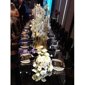 Канделябр золотой со стеклянными колбами Виктори (10 стоек) - Фото 3