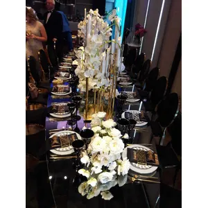 Канделябр золотой со стеклянными колбами Виктори (10 стоек) - Фото 3