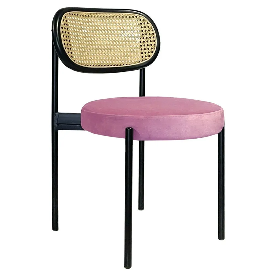 Стул Модерн Черный, Ротанг в черной раме + Куколка - Фото миниатюра 1