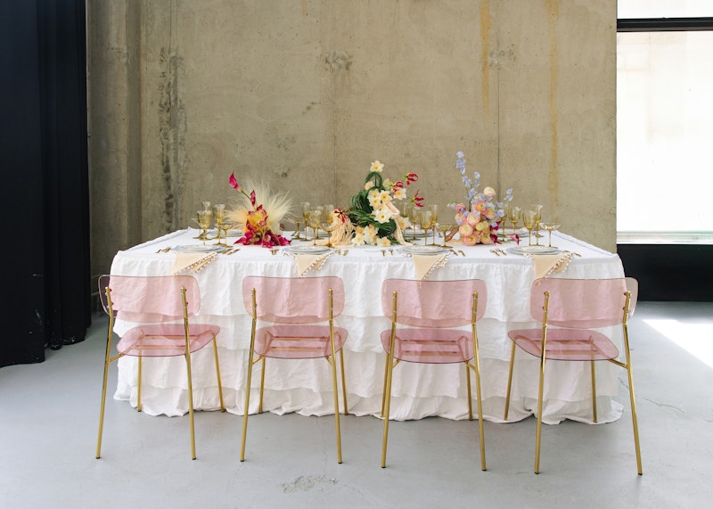 Скатерть из хлопка рюшами, прямоугольная белая