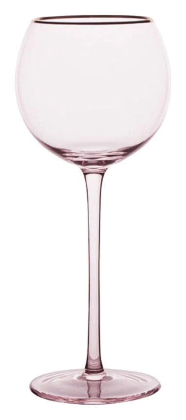 Бокал Сирен С пудрово-розовый с золотой каймой