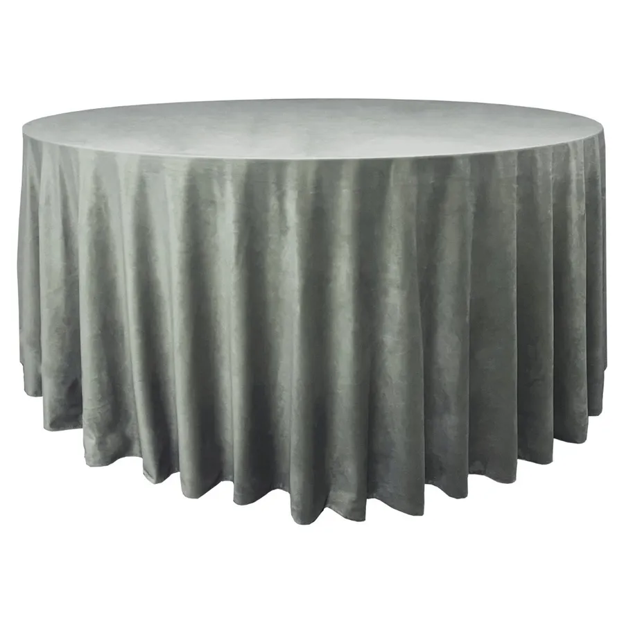 Скатерть велюр, круглая, эвкалипт - Фото миниатюра 1