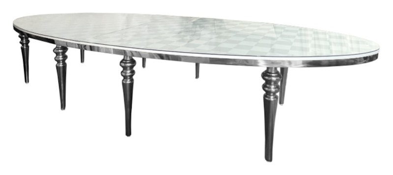 Стол Овал-400 Серебро + печать на столешницу Принт и т.д.