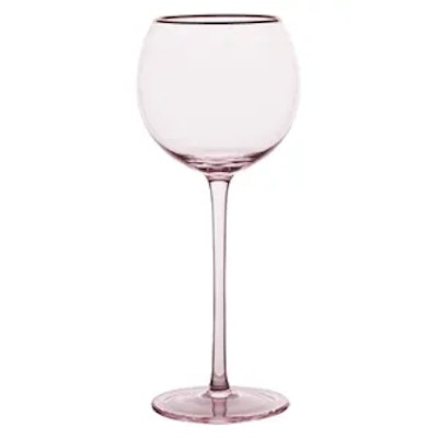 Бокал Сирен Л пудрово-розовый с золотой каймой