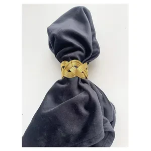 Кольцо для салфетки Косичка Золото - Фото 2