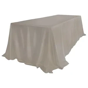 Скатерть велюр, прямоугольная, бежевая (286см на 246см) - Фото 1