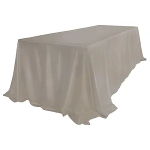 Скатерть велюр, прямоугольная, бежевая (286см на 246см) - Фото 1