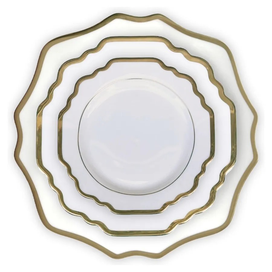 Сет тарелок Анна, 3 шт белые - Фото миниатюра 1