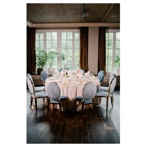 Стул Вашингтон Золото, велюр серо-голубой - Фото 2