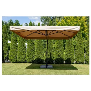 Зонт с боковой опорой 4х4, бежевый - Фото 2