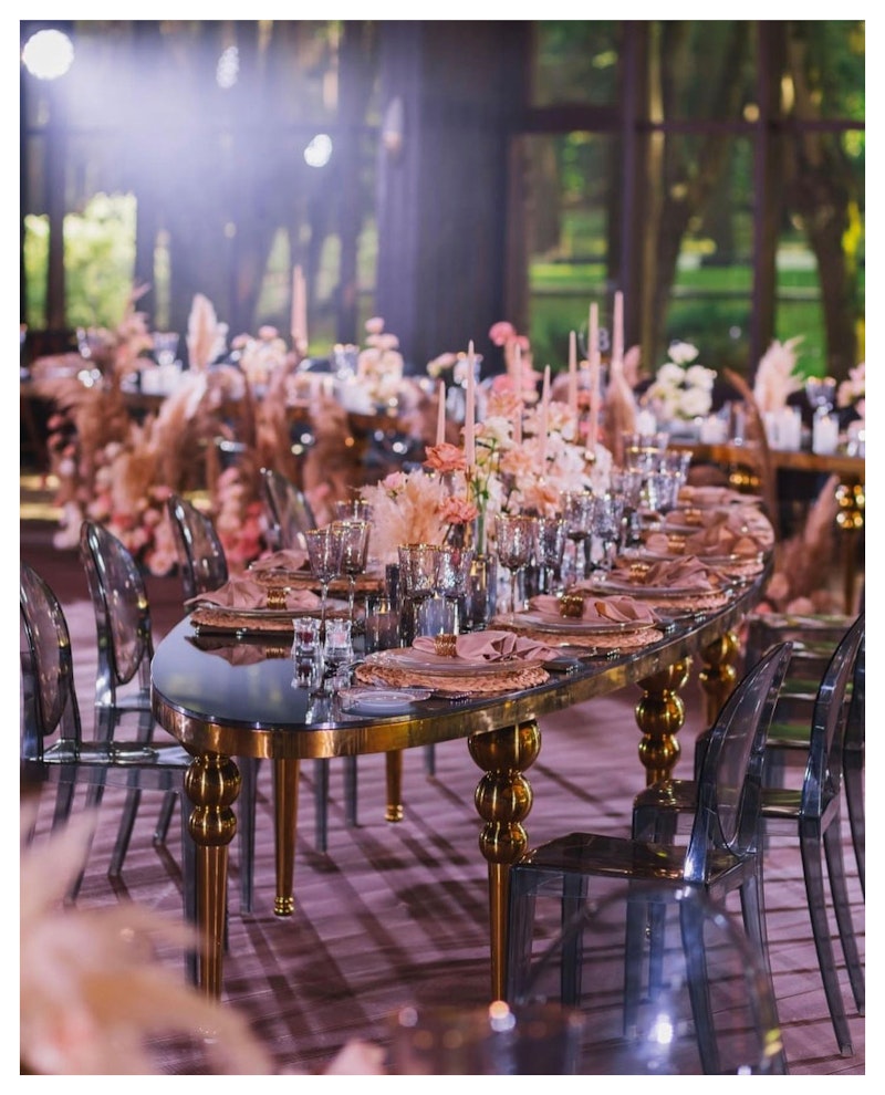 Стол  Овал Золото-400 (светлое зеркало)