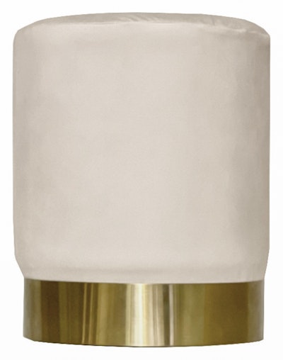 Пуф Цилиндр Золотой обод, кремовый бисквит велюр