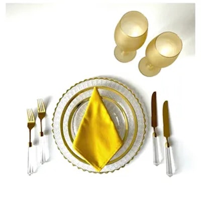 Столовые приборы Призм прозрачно-золотые, сет 4 предмета - изображение 6